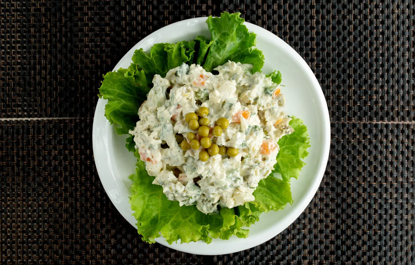 Photo wallpaper background, salad, Olivier