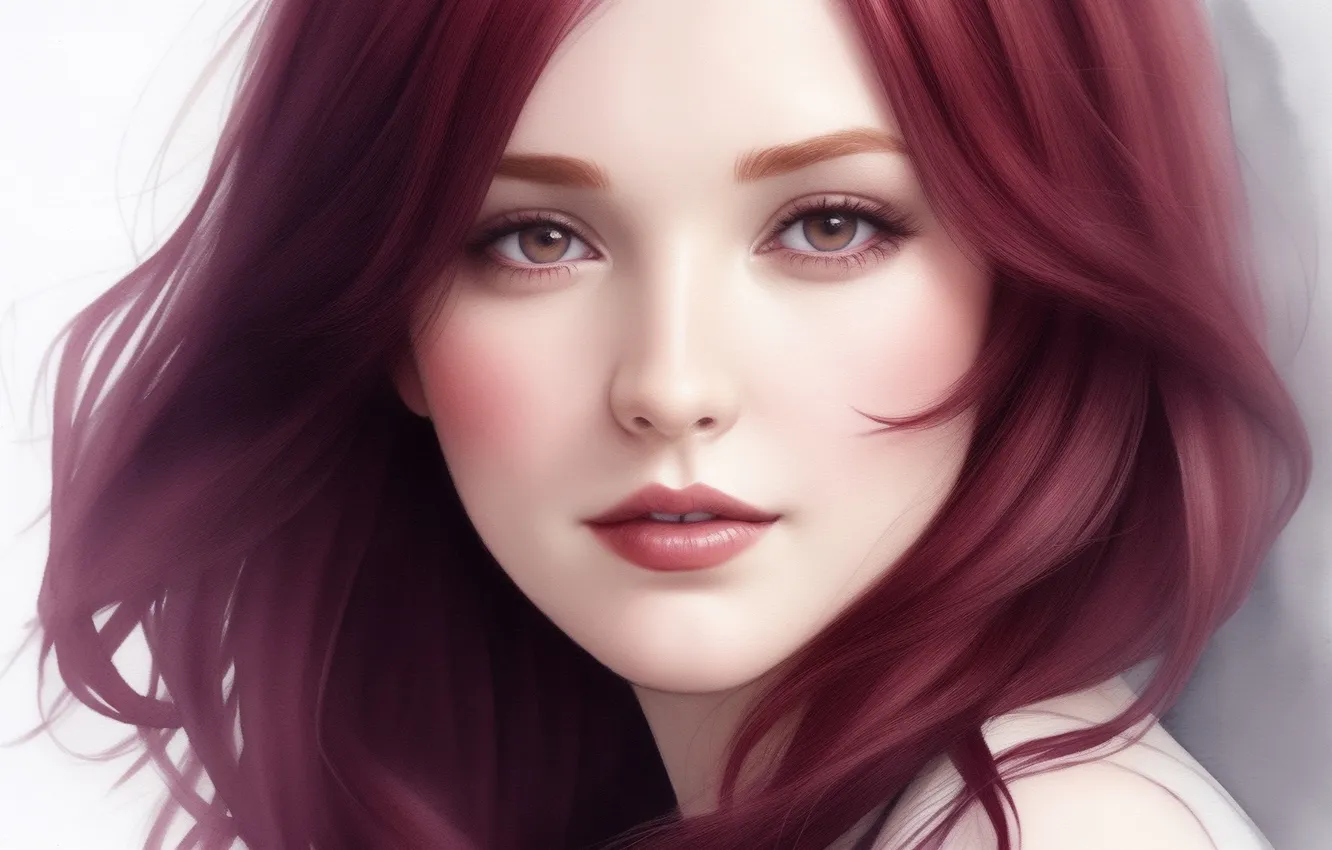 Photo wallpaper girl, woman, figure, beauty, watercolor, girl, beautiful, brown