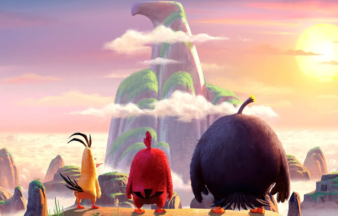 Photo wallpaper red, Eagle, game, birds, film, animated, angry, Angry Birds