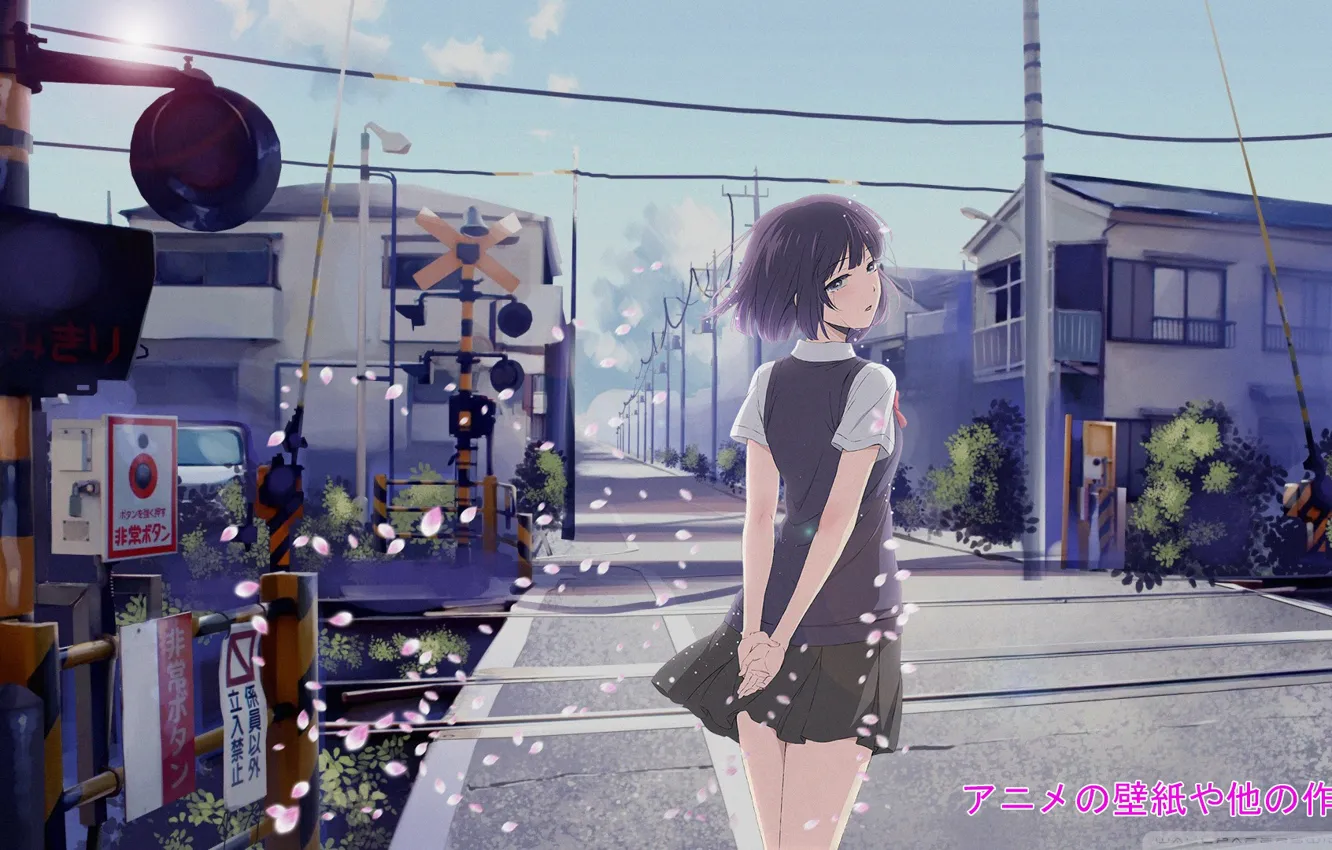 Photo wallpaper girl, street, anime, Sakura, Hanabi Of Yasuraka, background from the anime, secret desires rejected