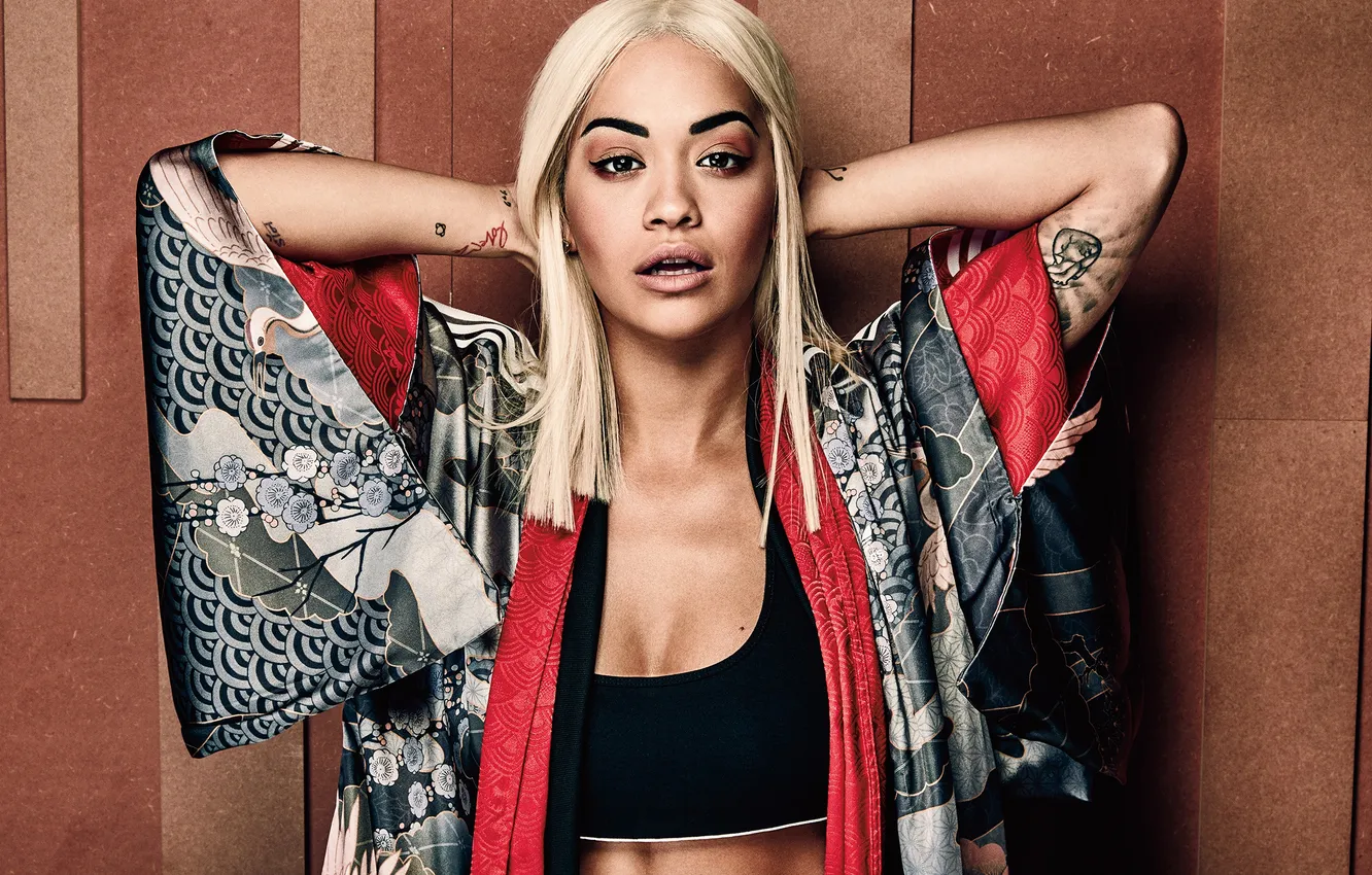 Photo wallpaper pose, model, clothing, makeup, hairstyle, blonde, photographer, singer