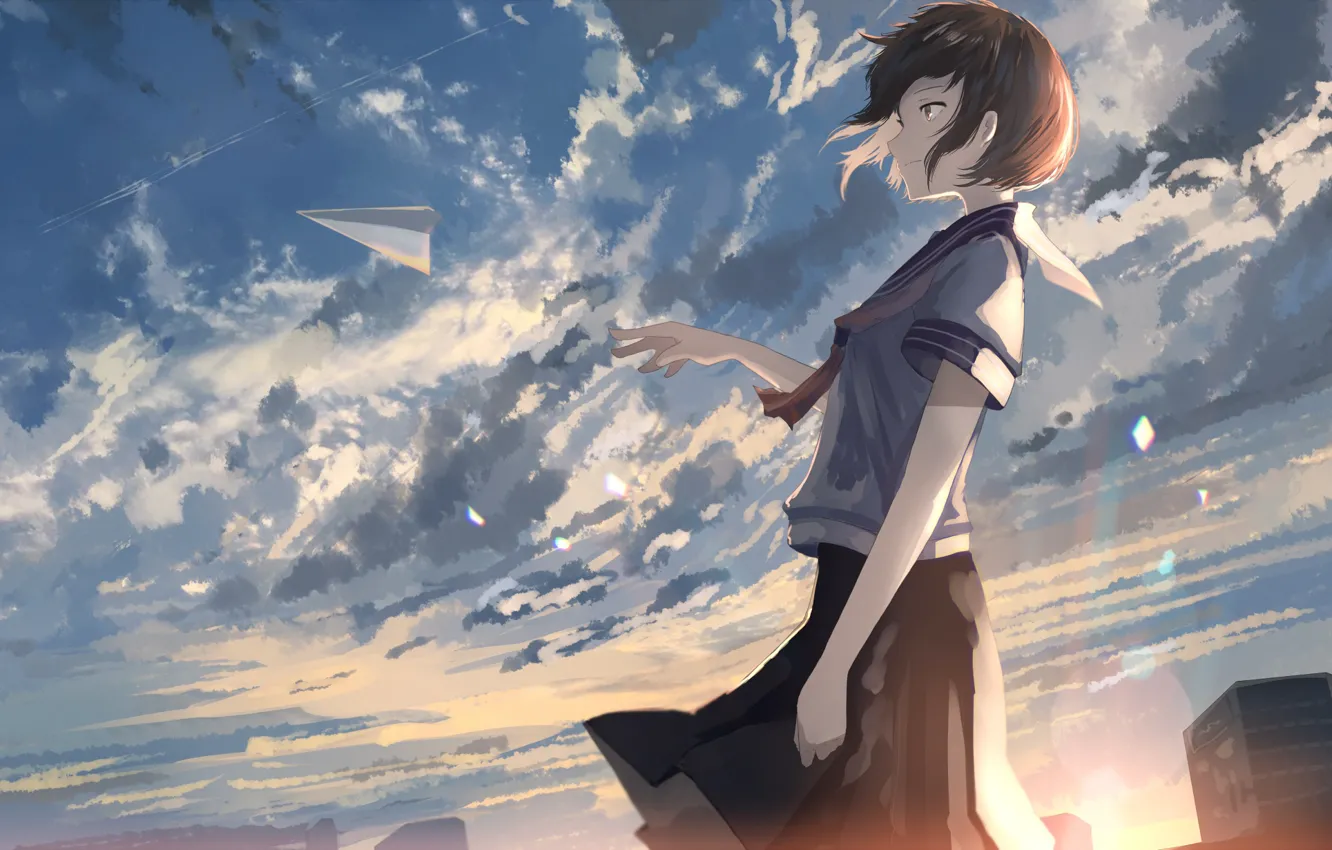 Photo wallpaper the sky, girl, anime