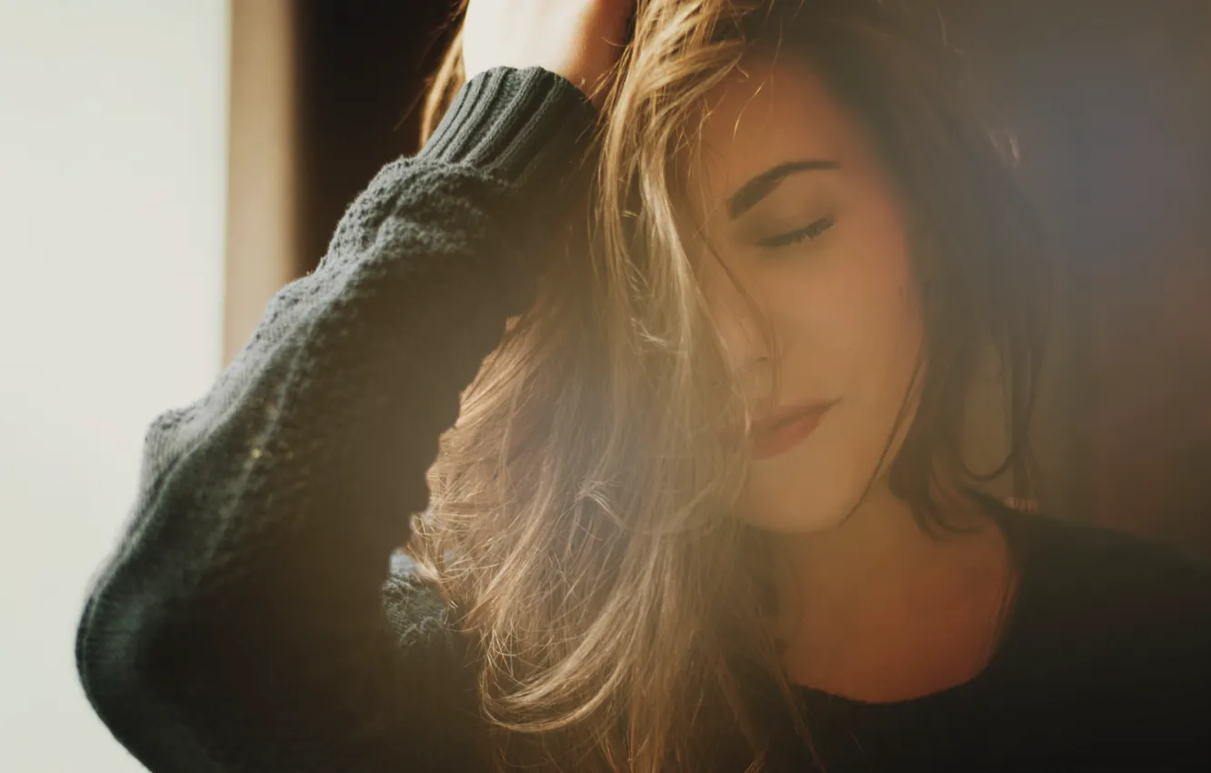 Photo wallpaper girl, morning, the beauty