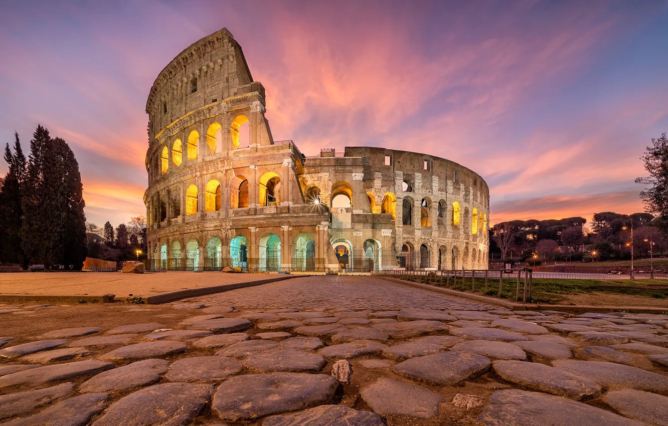 Photo wallpaper Rome, Colosseum, Italy, amphitheatre, Coliseum, ancient Rome