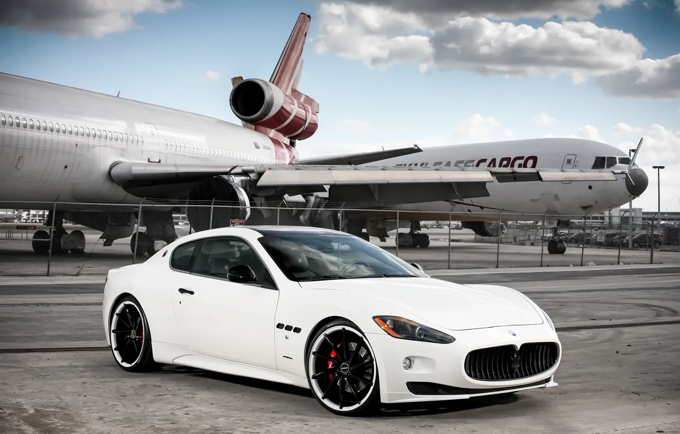 Photo wallpaper Maserati, white, vossen, Granturismo