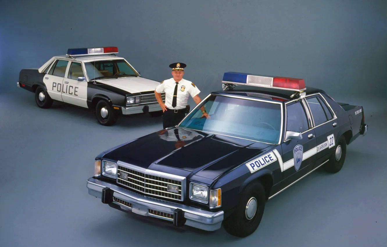 Photo wallpaper police, police car, ford ltd II