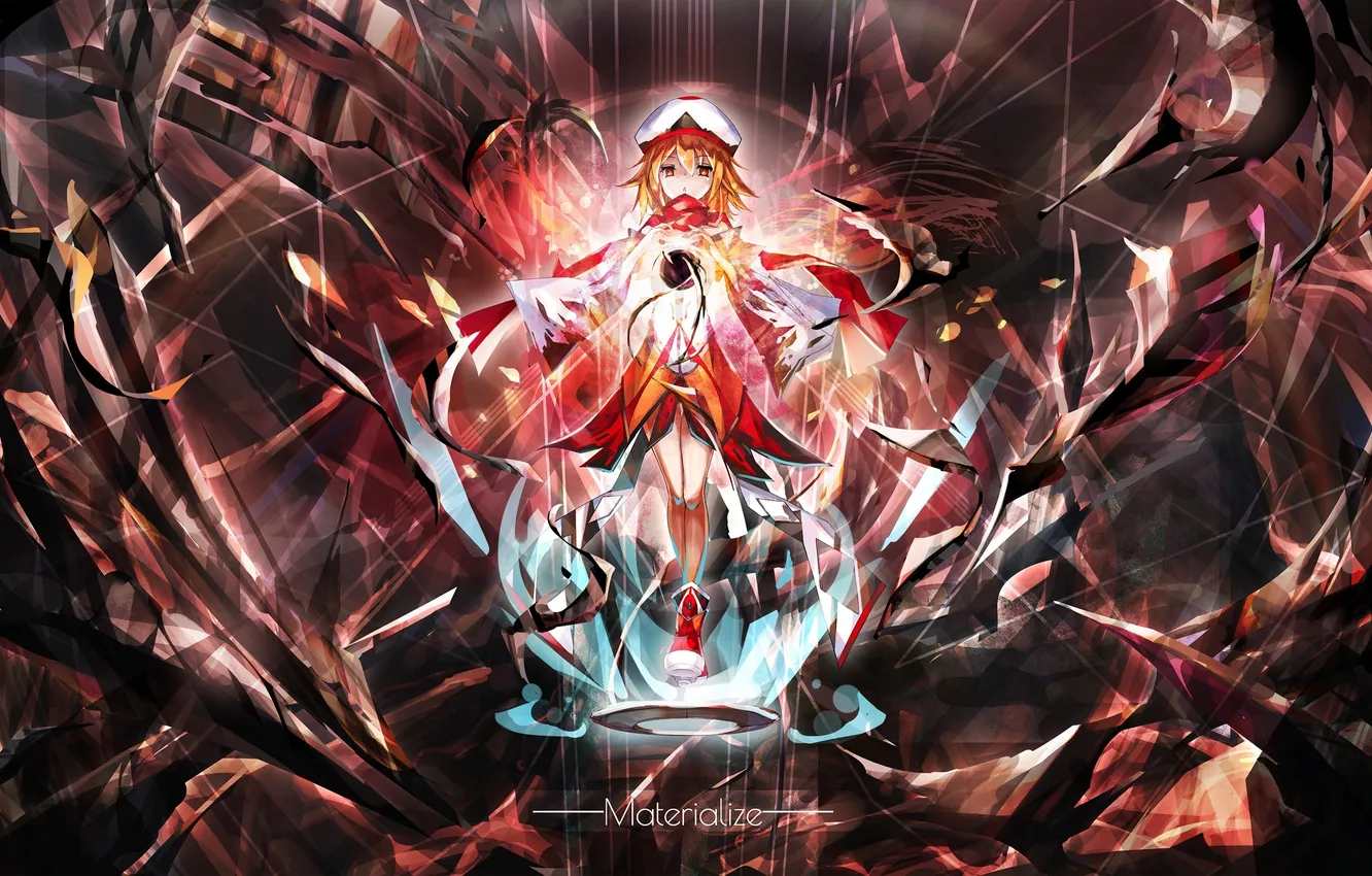 Photo wallpaper girl, magic, hat, anime, art, riburanomind