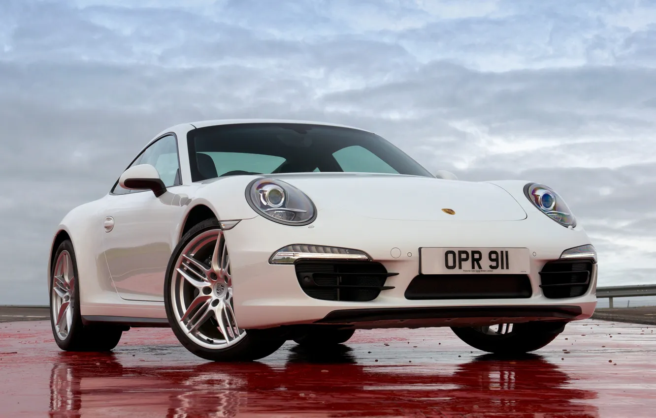 Photo wallpaper white, 911, Porsche, Carrera 4, Porsche, Coupe, the front, Carrera
