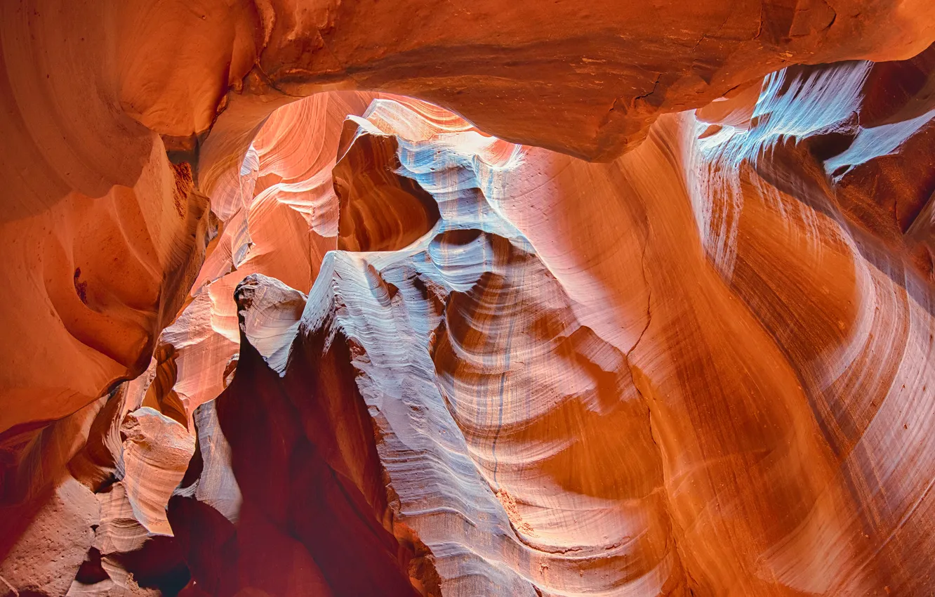Photo wallpaper light, rocks, texture, AZ, USA, Antelope Canyon