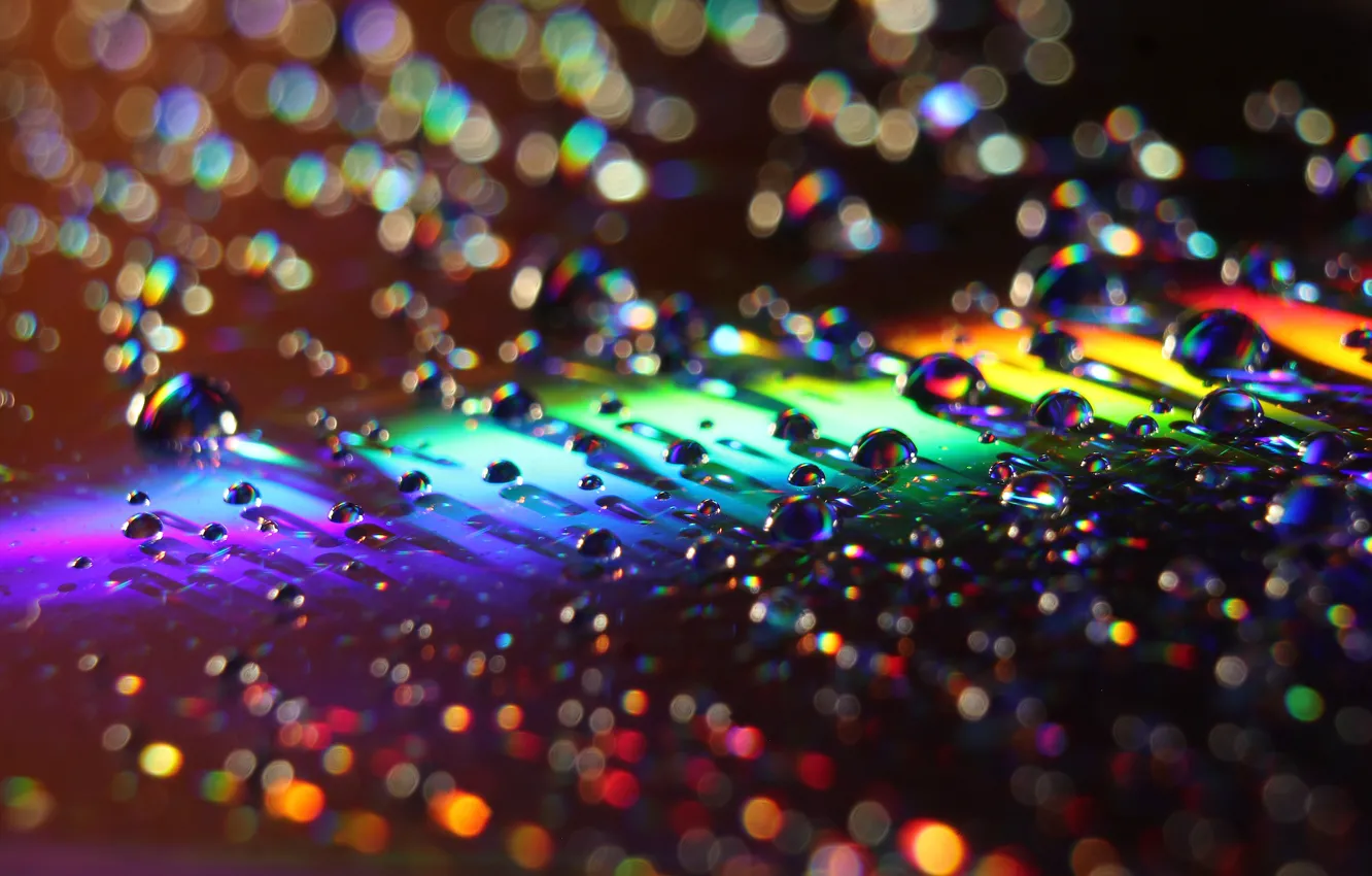 Photo wallpaper water, macro, color, drops