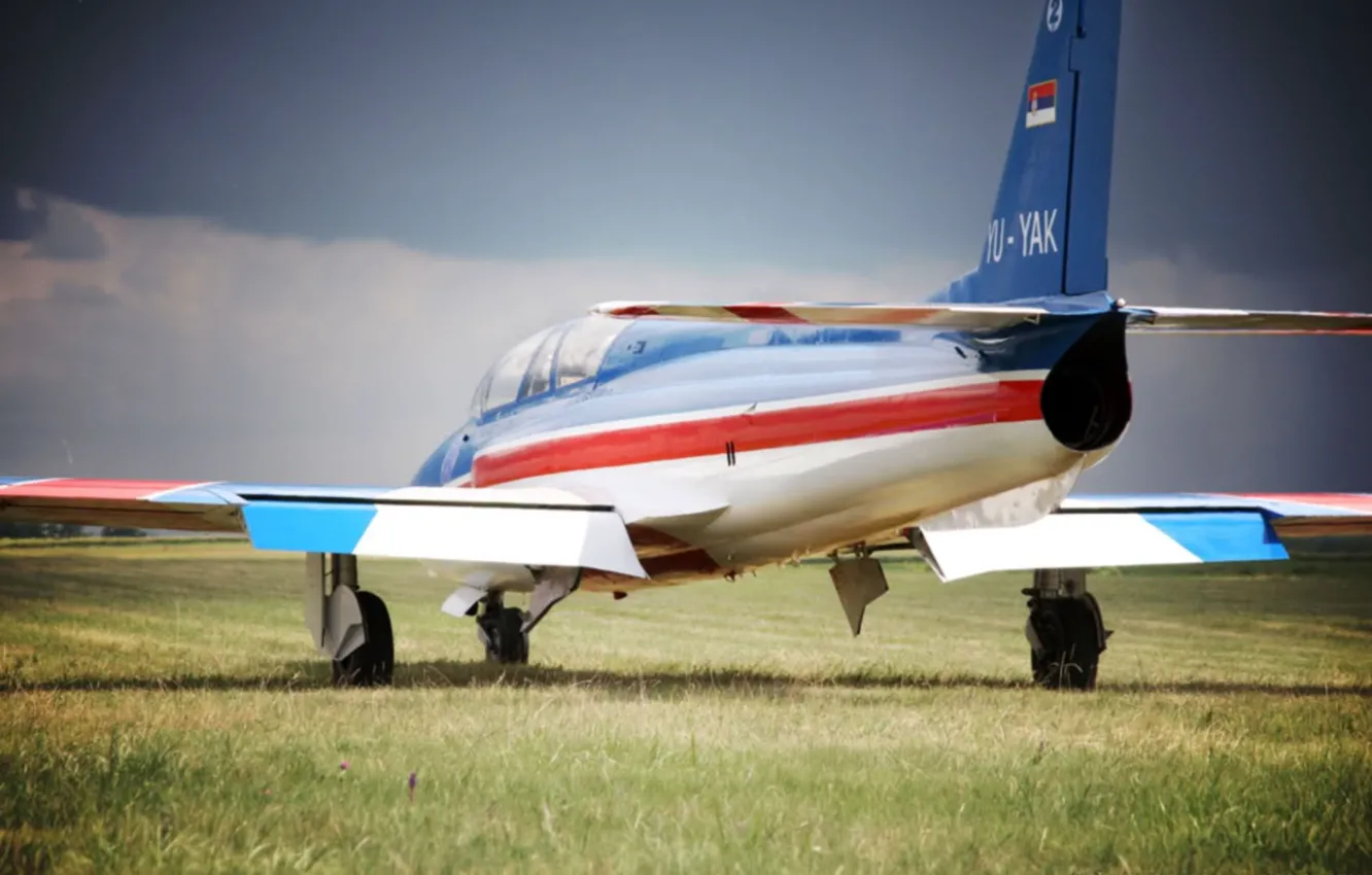 Photo wallpaper stars, taxi, jet, Serbia, Galeb G, aerobatic team