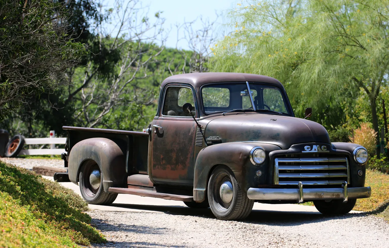Photo wallpaper greens, 150, pickup, 2018, GMC, 1949, ICON, Long Bed Derelict