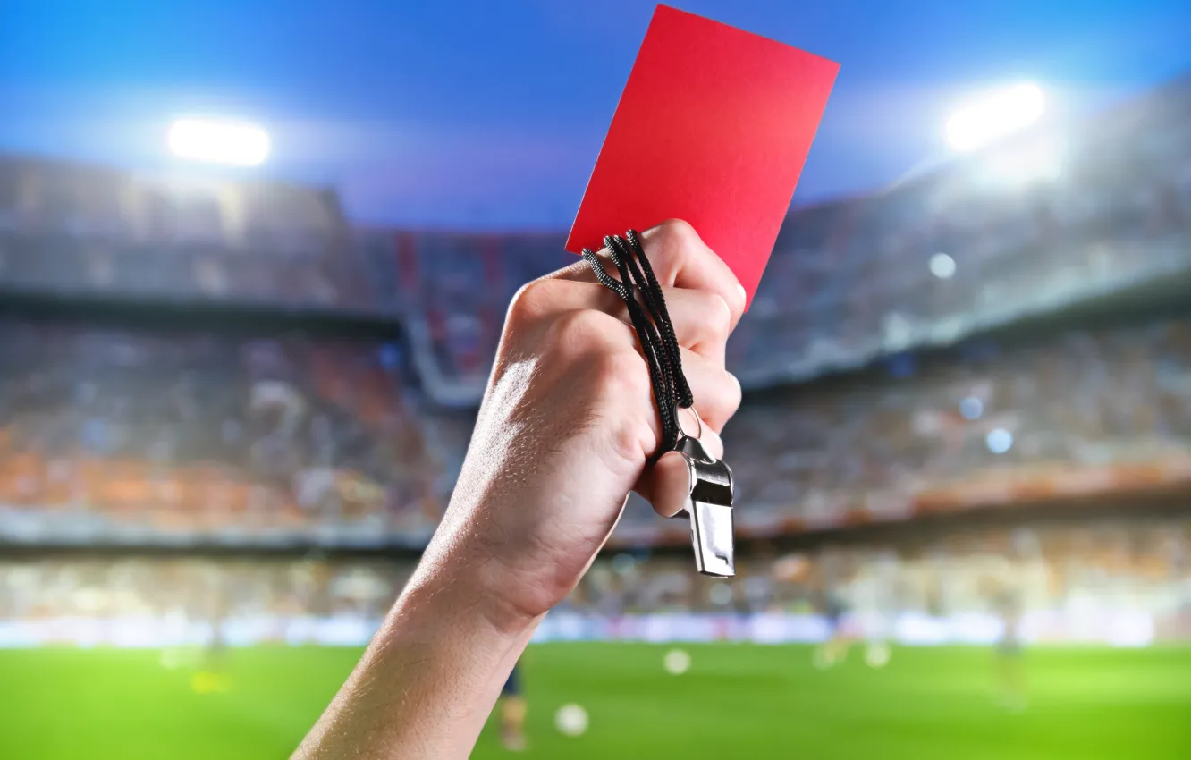 Photo wallpaper red, football, whistle