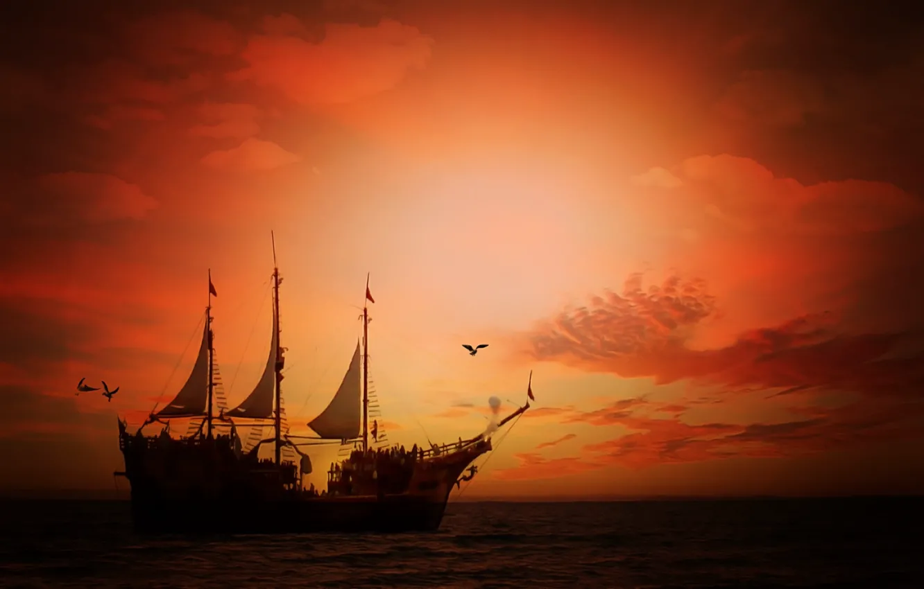 Photo wallpaper sea, ocean, water, horizon