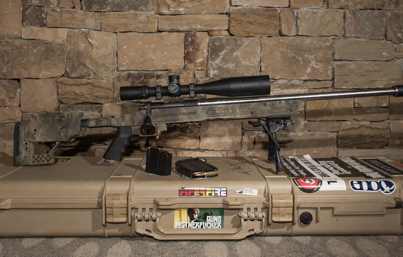 Photo wallpaper weapons, background, optics, sniper rifle