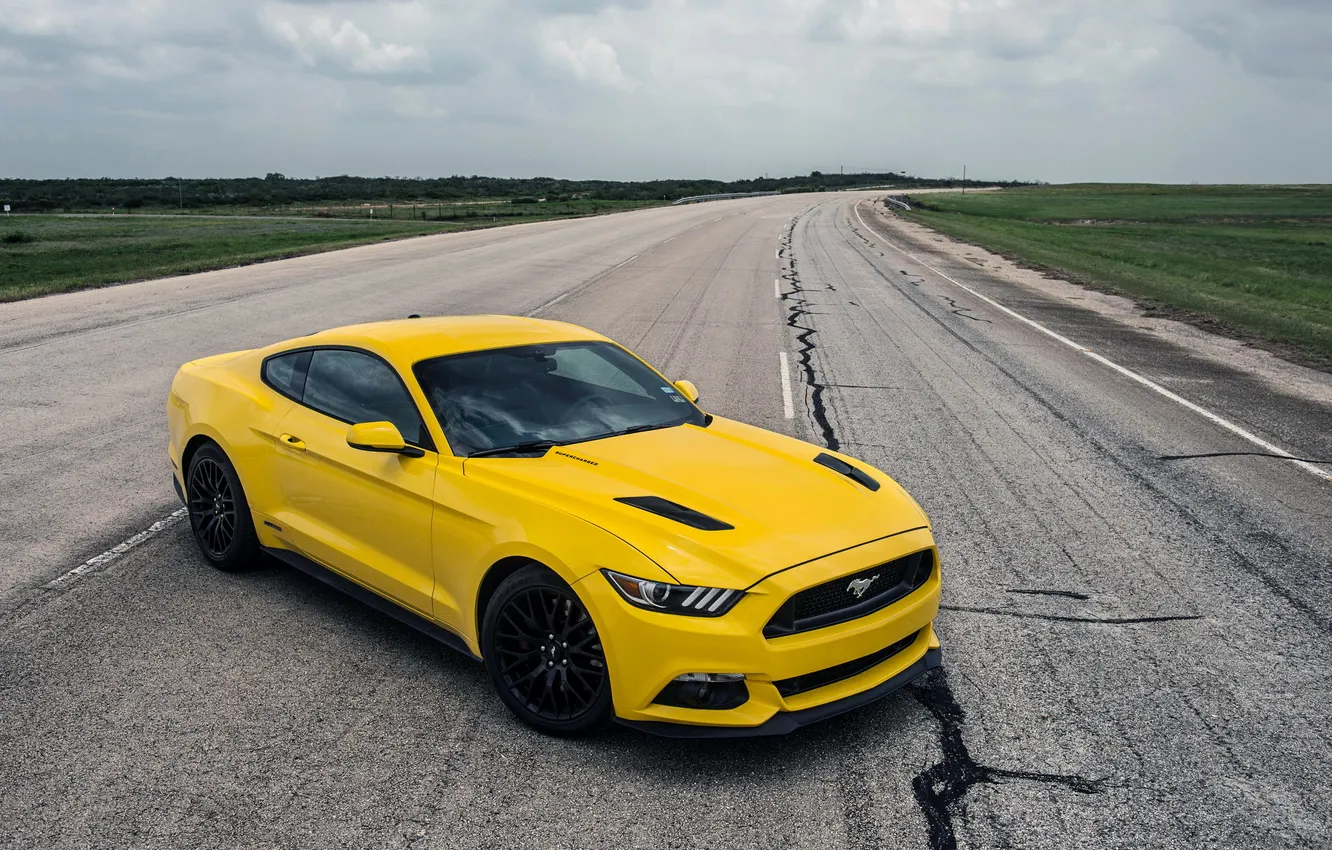 Photo wallpaper Mustang, Ford, Mustang, Ford, Hennessey, Supercharged, 2015, HPE750