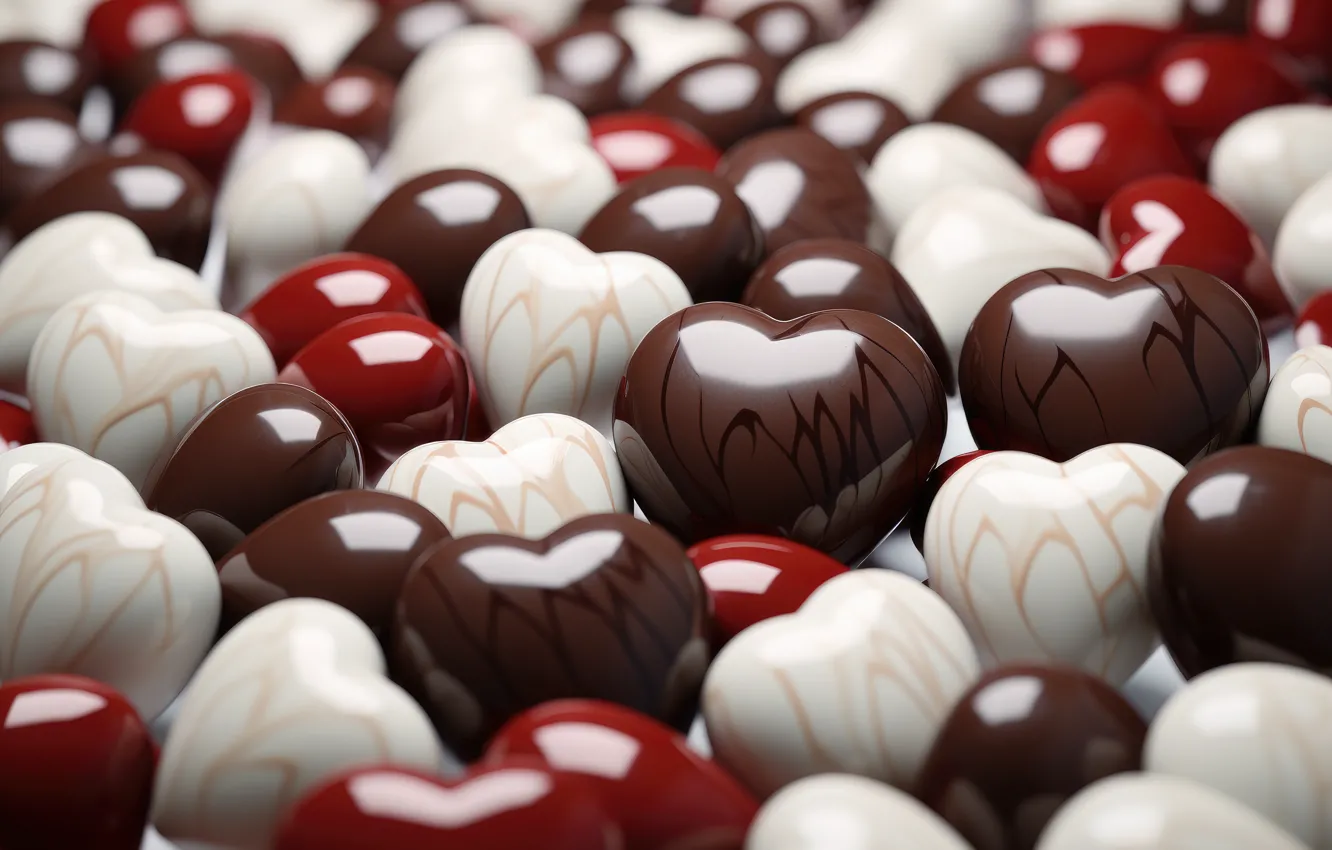 Photo wallpaper love, holiday, heart, feelings, chocolate, heart, candy, hearts