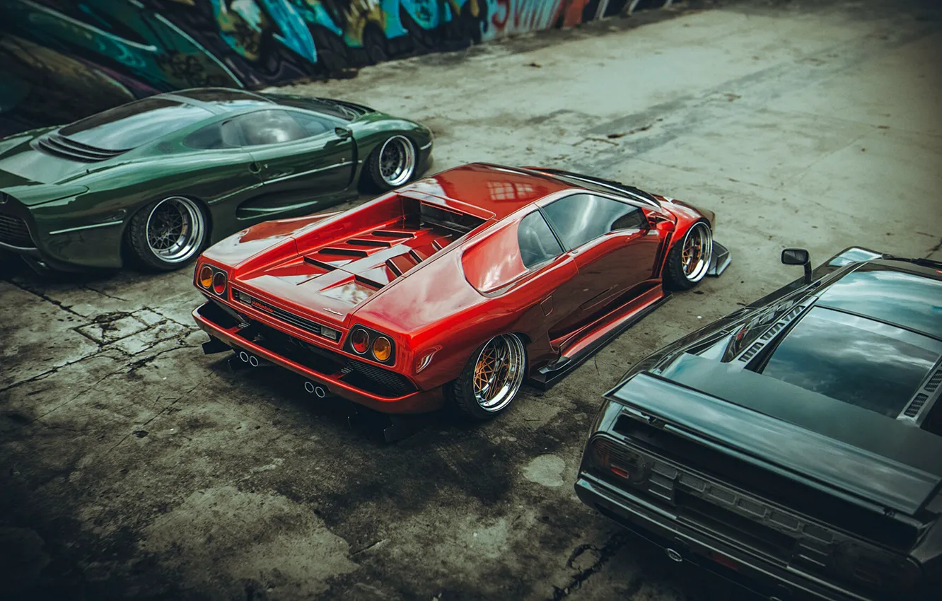 Photo wallpaper machine, auto, supercar, science fiction, dreams, Concept Art, Jaguar XJ220, Khyzyl Saleem