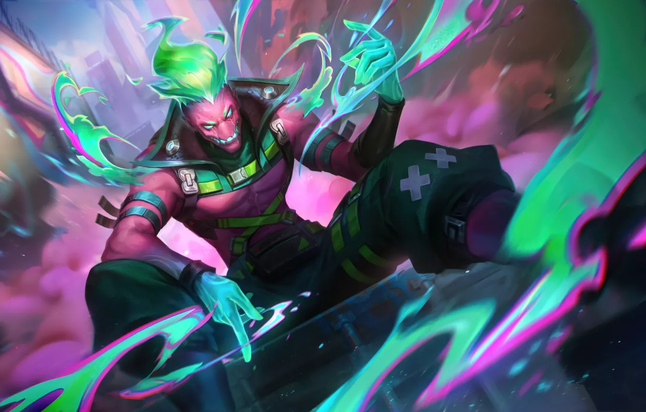 Photo wallpaper brands, art, League of Legends, LoL, skin, Street Demon