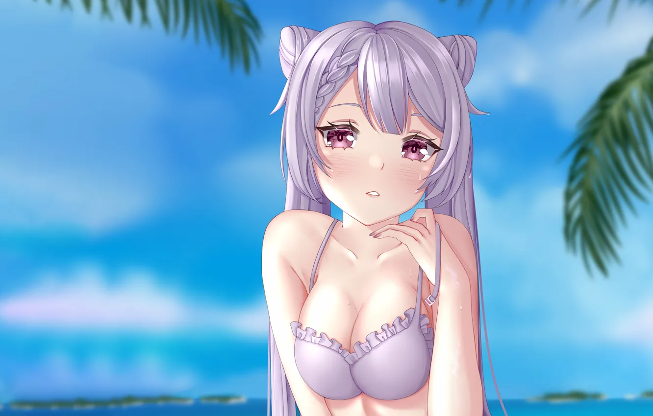 Photo wallpaper wet, bikini, swimwear, bikini top, wet hair, wet skin, Swimsuits, bikini bra