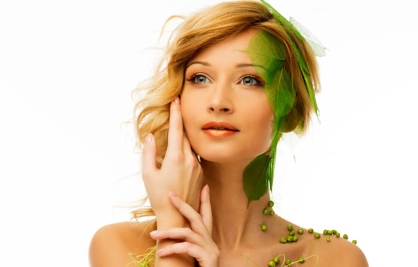 Photo wallpaper grass, girl, style, spring, fashion