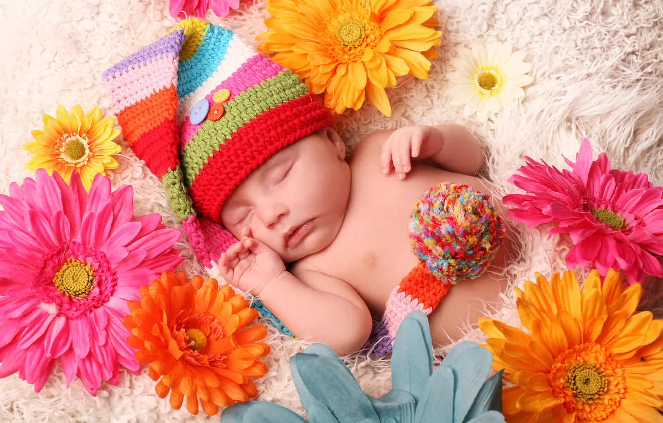 Photo wallpaper children, child, baby, newborn