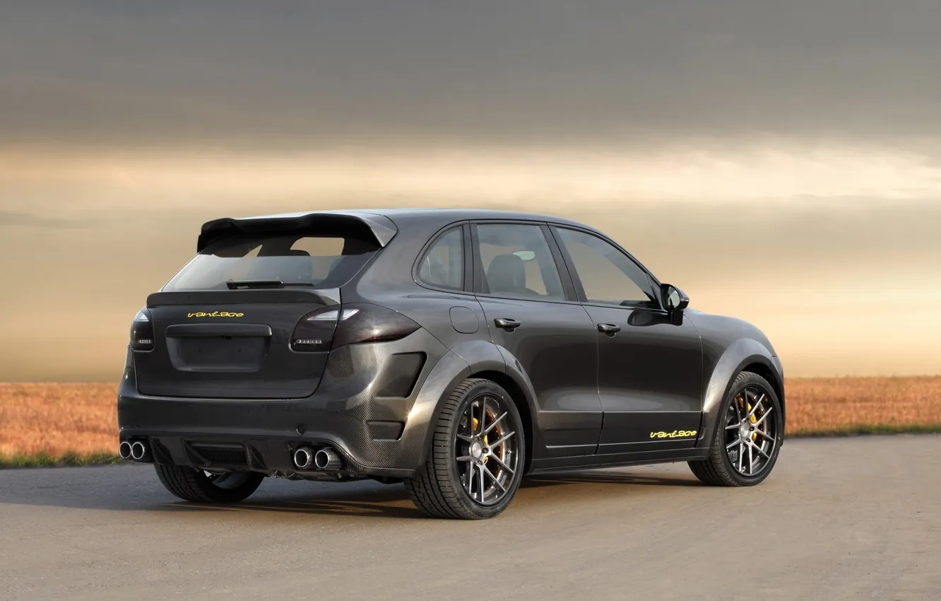 Photo wallpaper the sky, tuning, Porsche, jeep, carbon, Porsche, rear view, tuning