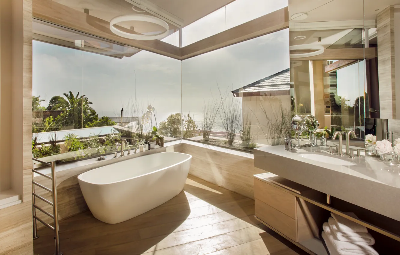 Photo wallpaper design, style, room, interior, bathroom