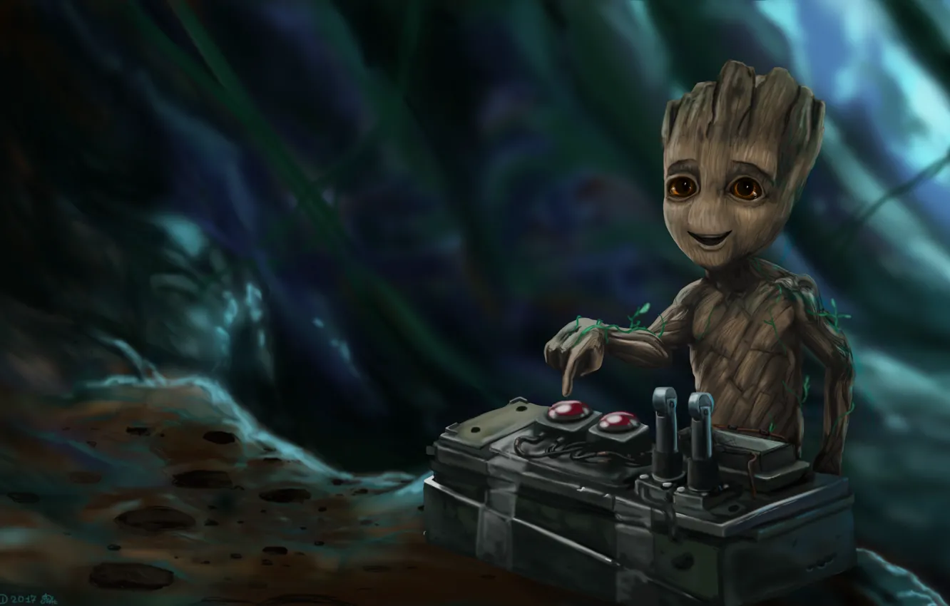 Photo wallpaper Groot, Guardians of the Galaxy 2, Little Groot, Guardians of the galaxy 2, I am …