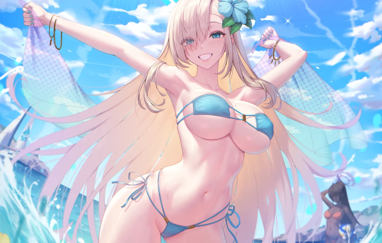 Photo wallpaper hot, sexy, boobs, anime, breasts, babe, bikini, oppai