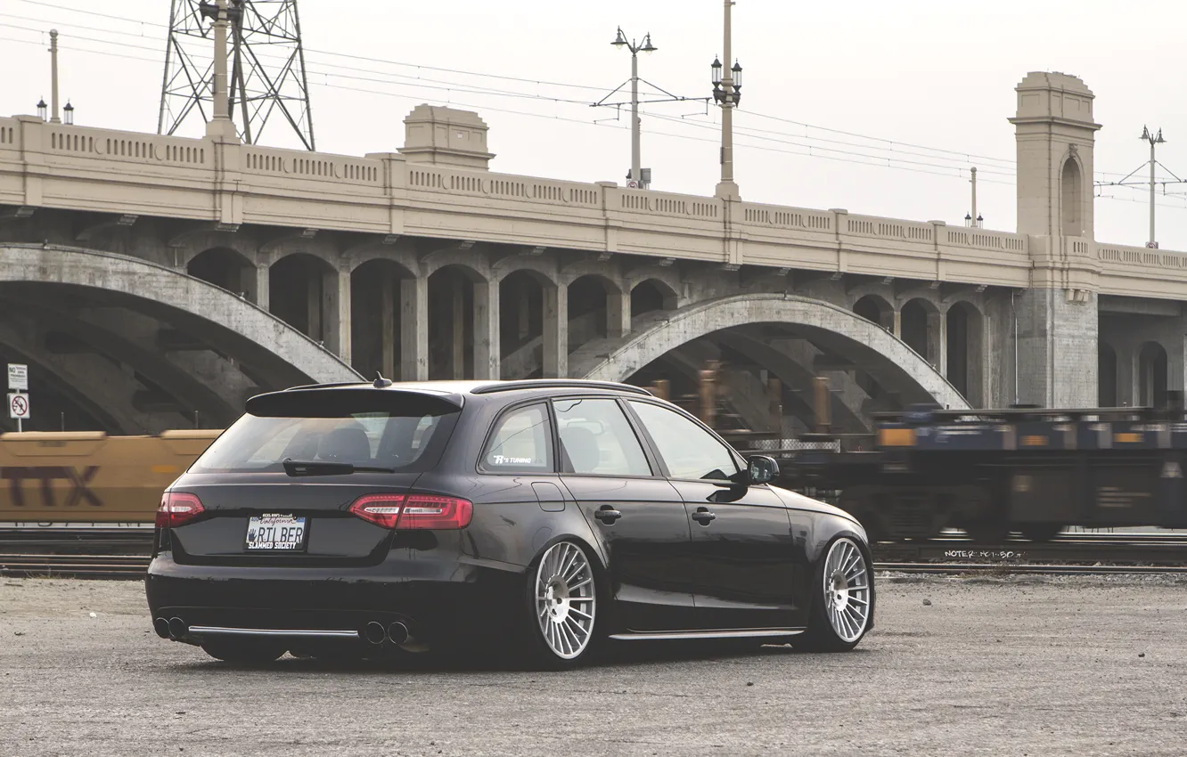 Photo wallpaper Audi, black, stance, Wagon, Wheels, Before