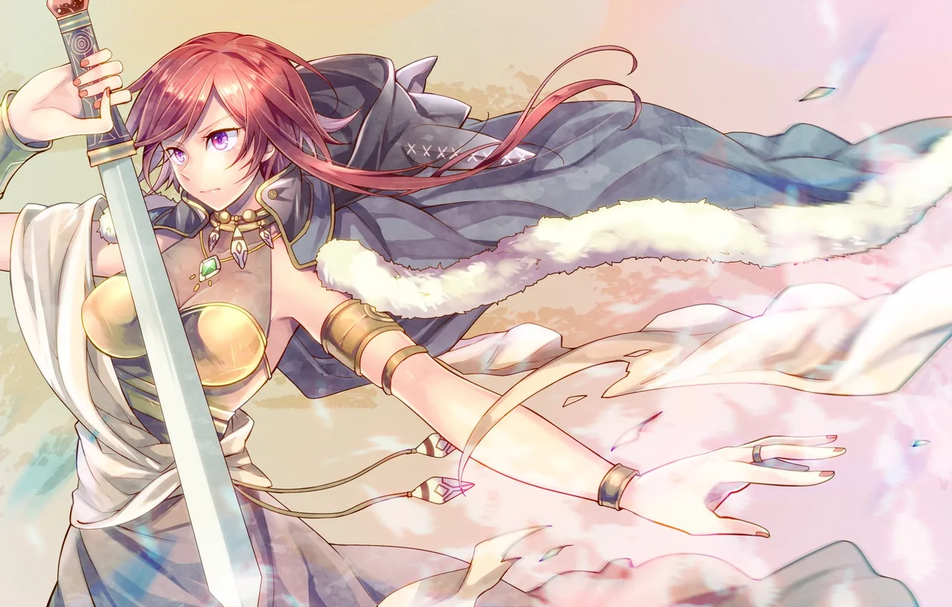 Photo wallpaper girl, weapons, the wind, jacket, gesture, art, toudou charo, Utau