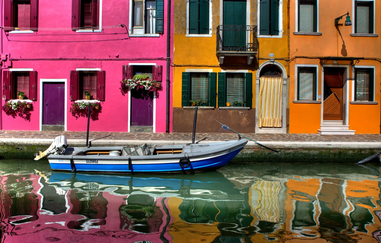 Photo wallpaper Windows, home, Italy, Venice, channel