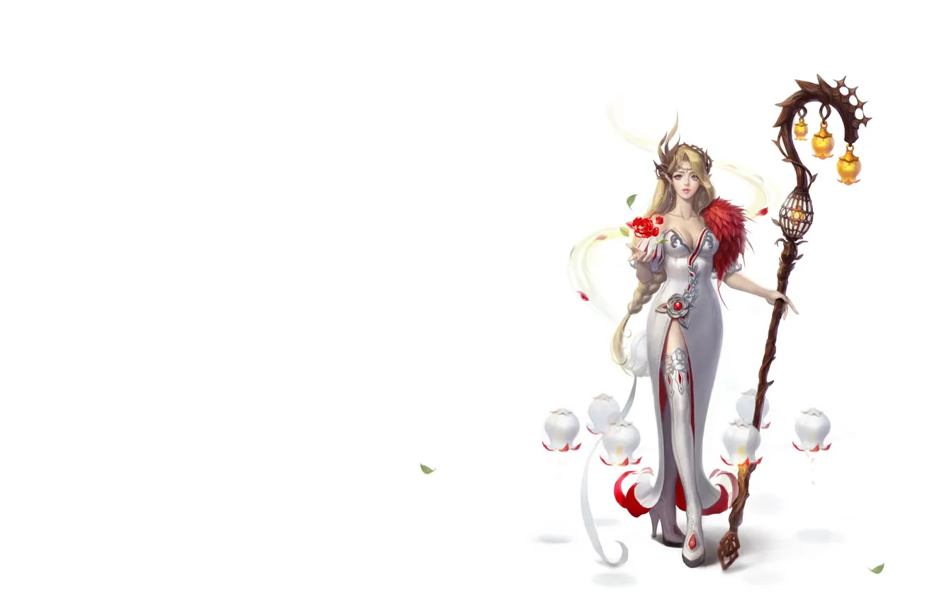 Photo wallpaper girl, fantasy, magic, the game, art, Goddess of the forest, Monable .