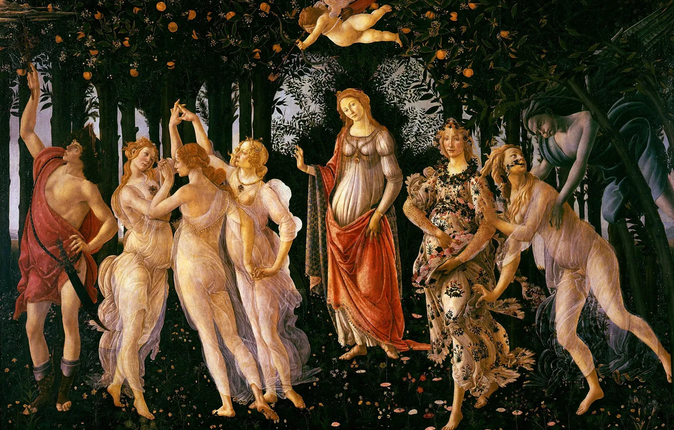 Photo wallpaper picture, Spring, mythology, Sandro Botticelli
