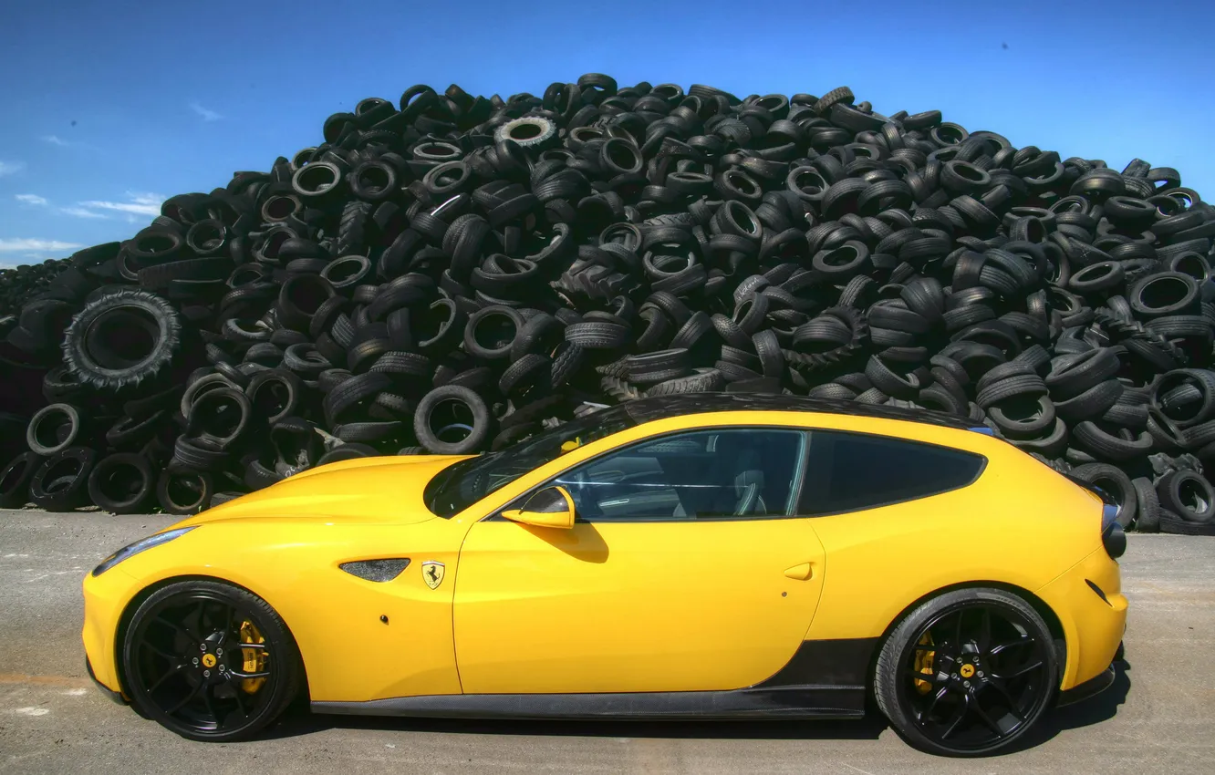 Photo wallpaper Ferrari, tires, Ferrari, Novitec Rosso