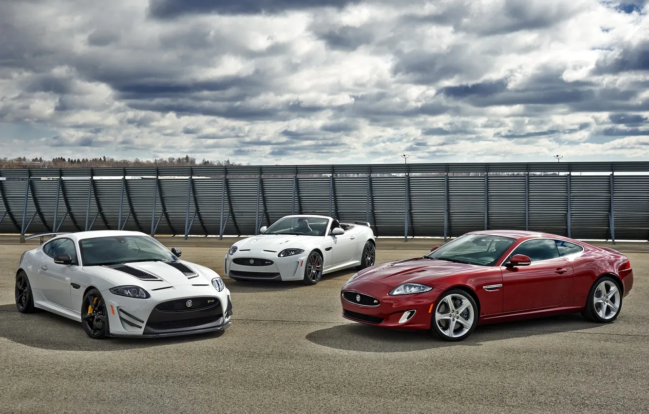 Photo wallpaper the sky, coupe, Jaguar, convertible, the front, Convertible, XKR-S, Jaguar