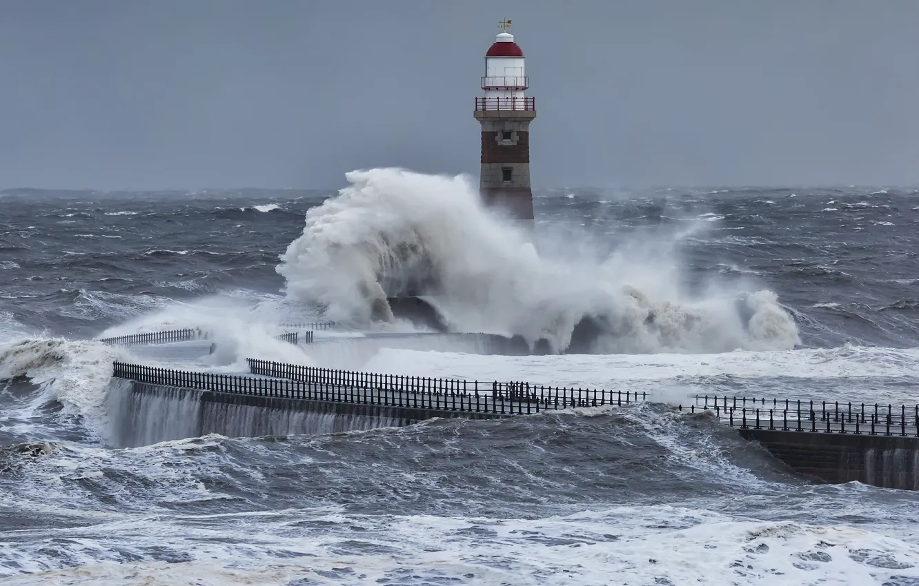 Photo wallpaper storm, lighthouse, storm, lighthouse, Daniel Springgay