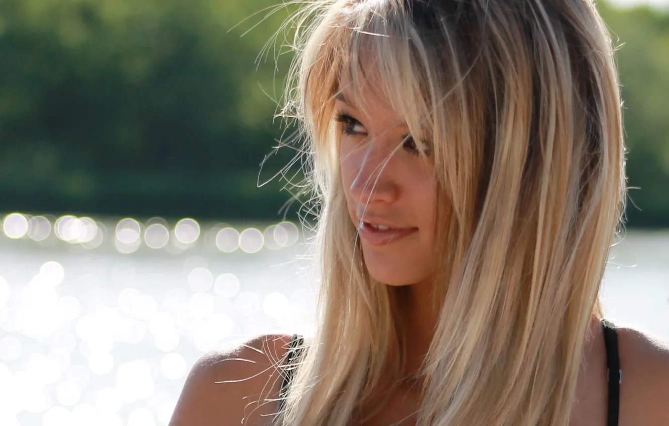 Photo wallpaper look, girl, model, blonde, ublic