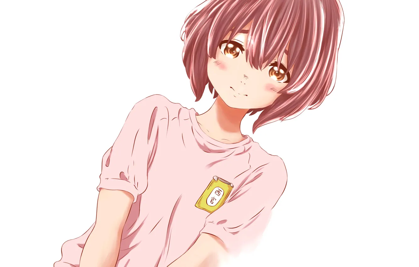 Photo wallpaper look, girl, white background, Form voice, You No Katachi