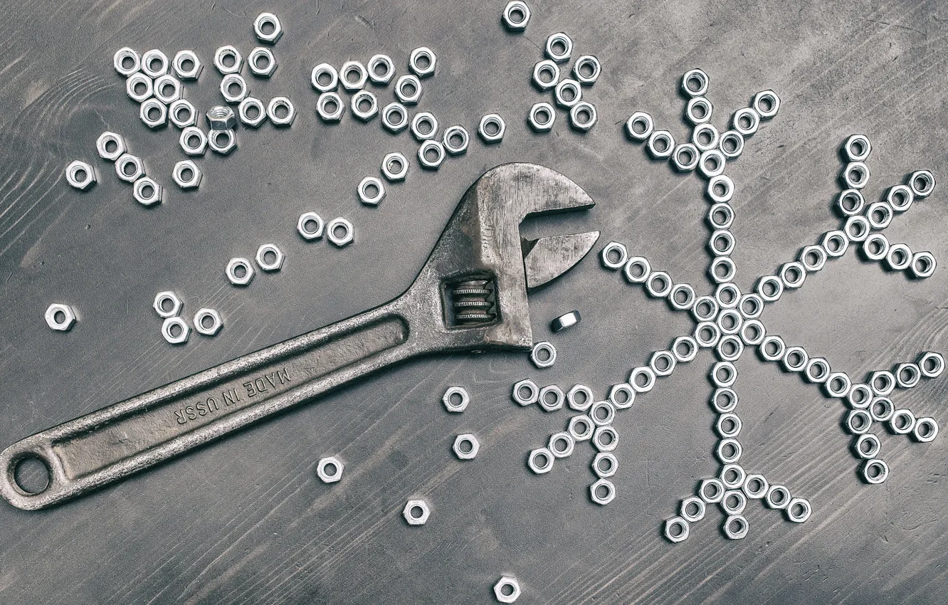 Photo wallpaper metal, key, quality, nuts, made in the USSR