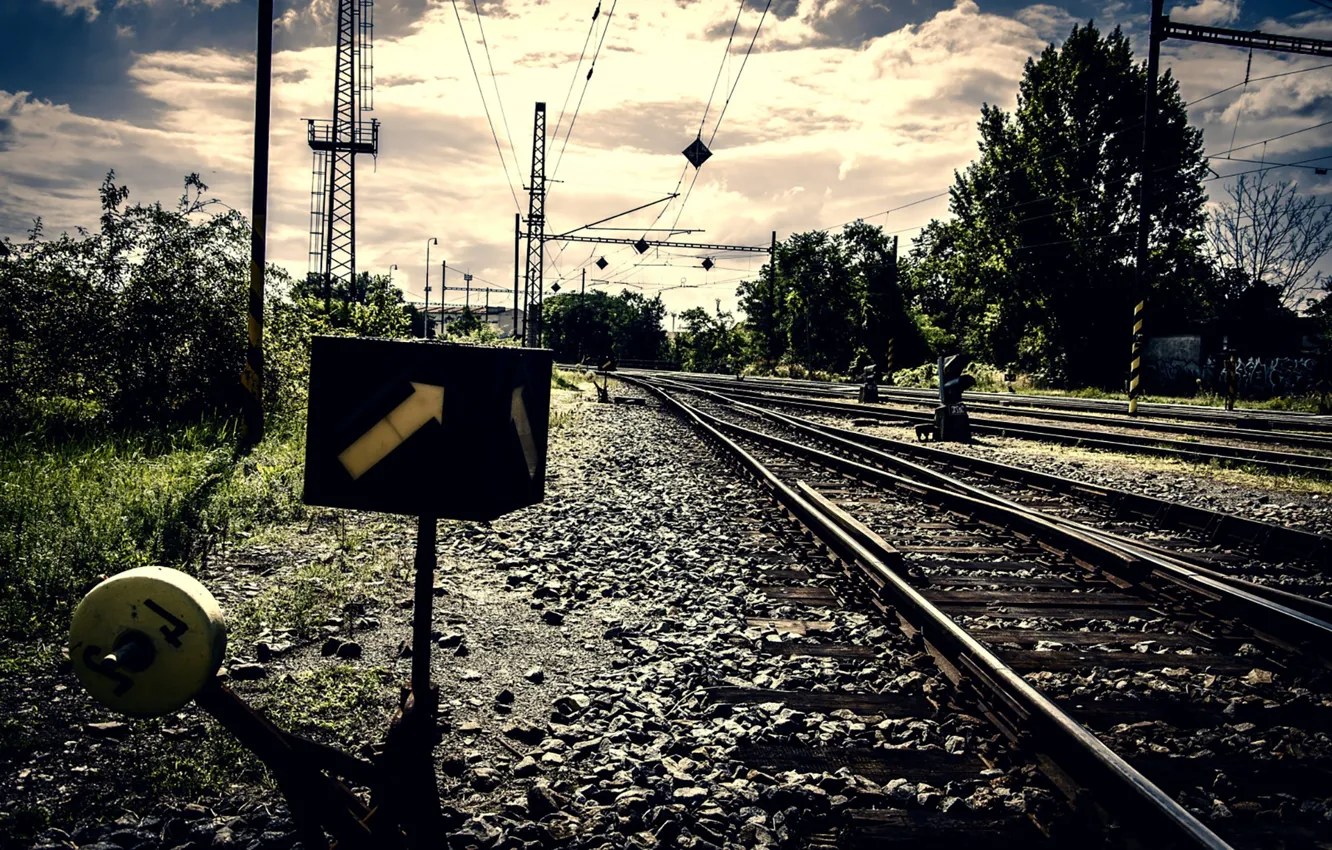 Photo wallpaper landscape, nature, train