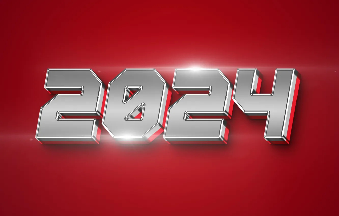 Photo wallpaper new year, figures, date, 2024