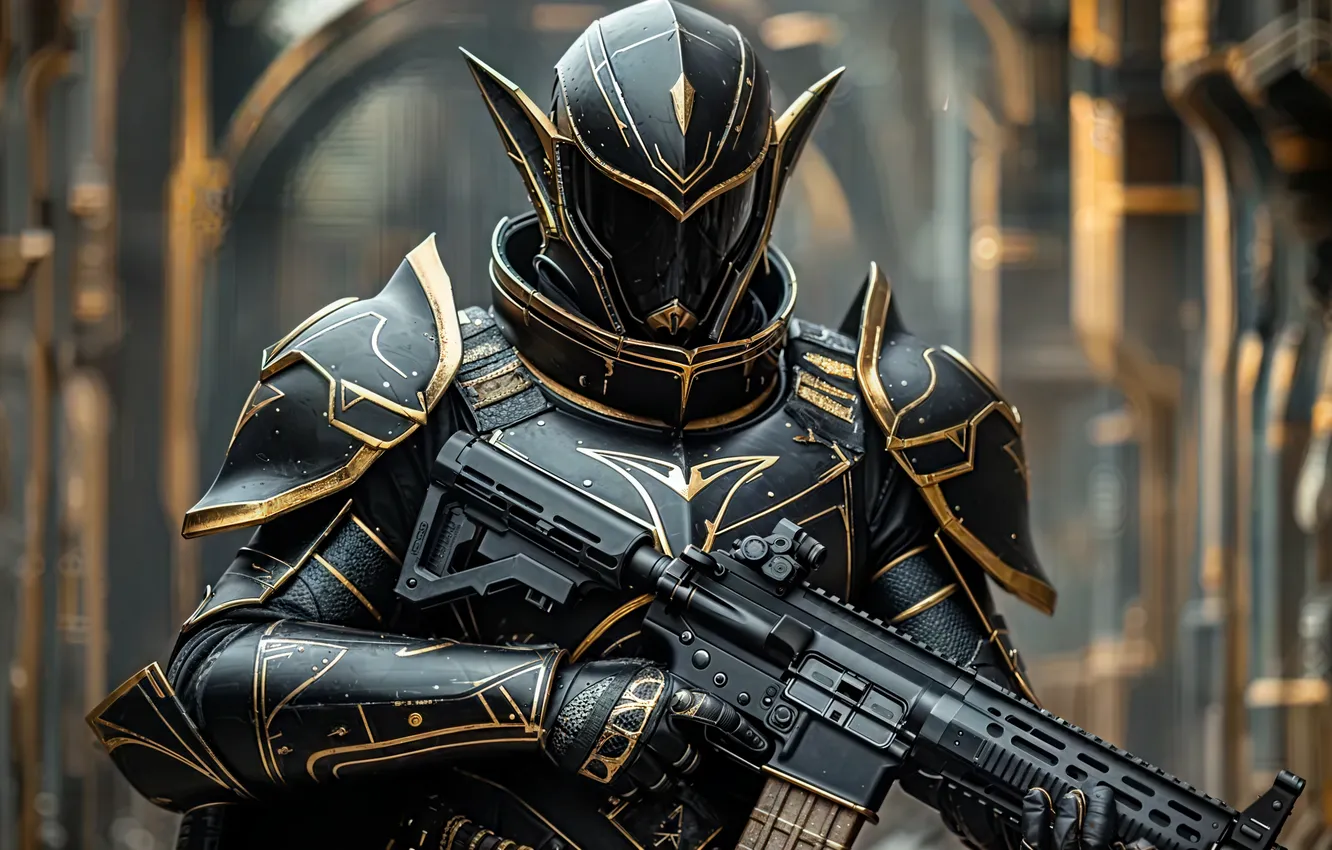 Photo wallpaper armor, weapon, elf, sci fi