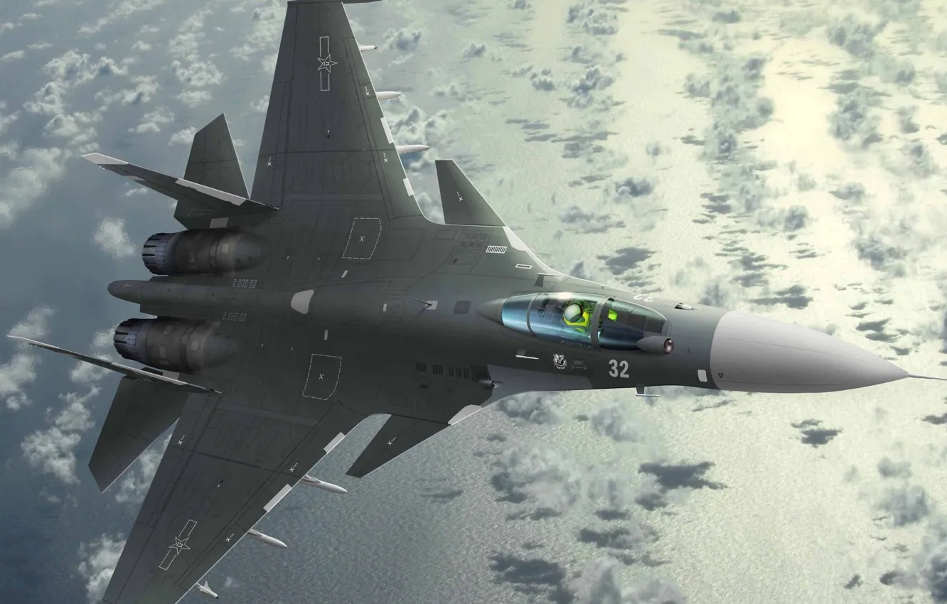 Photo wallpaper Sukhoi, russian jet, Su-30, fighter plane