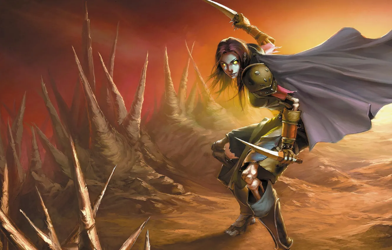 Photo wallpaper undead, wow, undead, daggers, the robber, world of warcraft, horn, rogue