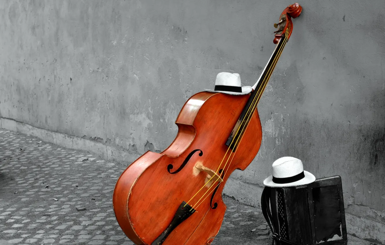 Photo wallpaper music, street, instrumento