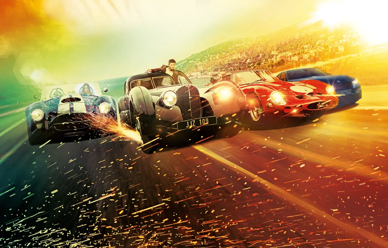 Photo wallpaper the city, glare, background, race, speed, highway, sparks, Thriller