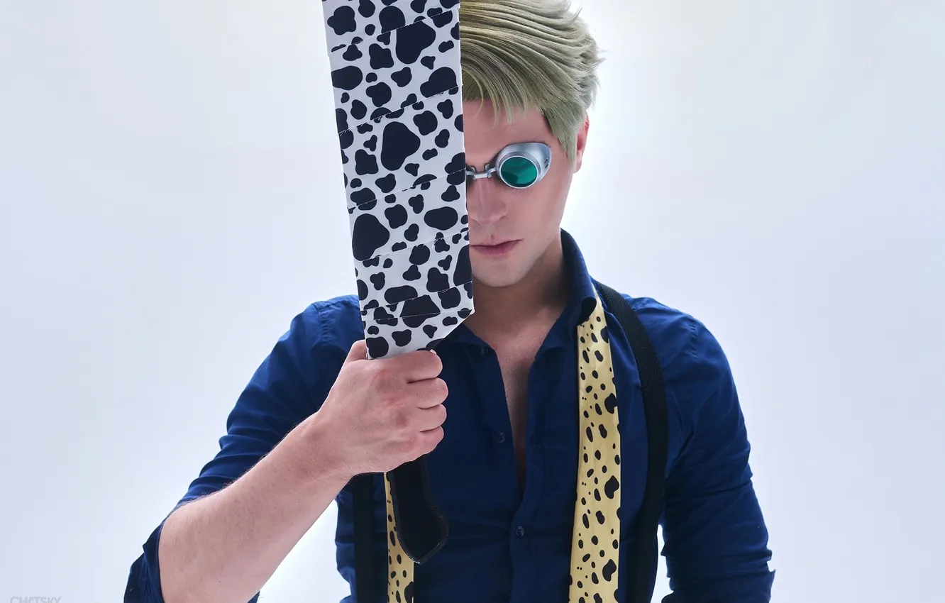 Photo wallpaper glasses, guy, axe, cosplay, blonde, cosplay, Grayson, GraysonFin cosplay