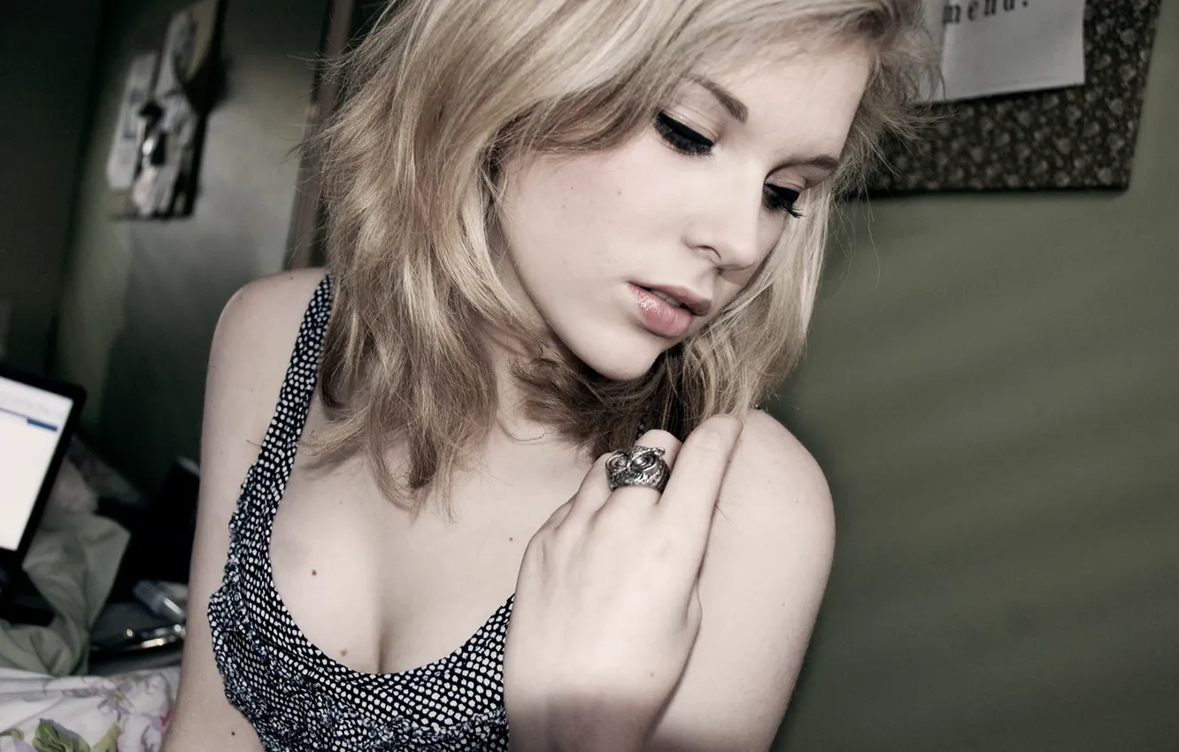 Photo wallpaper light, eyelashes, room, tenderness, blonde, mascara, cute, matte